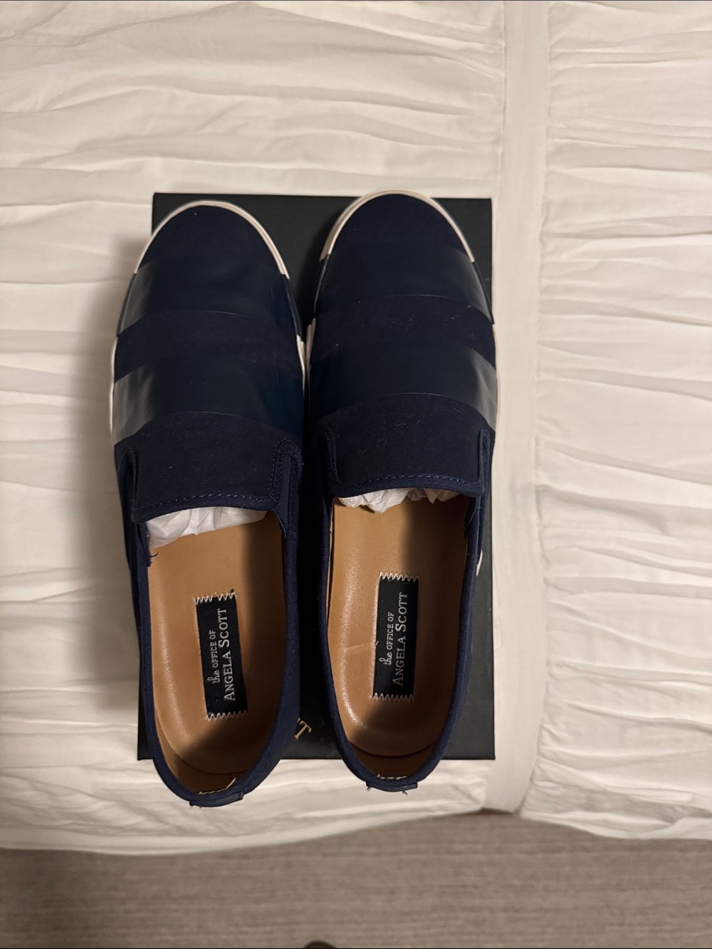 The Office of Angela Scott Navy Slip-On Sneakers